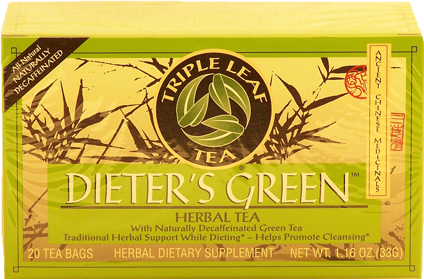 Triple Leaf Tea Dieter's Green herbal tea, decaf, chinese medicinal, 20-bags Full-Size Picture